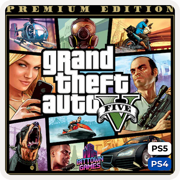 Grand Theft Auto V GTA 5 Edição Premium PS4 PS5 Mídia Digital