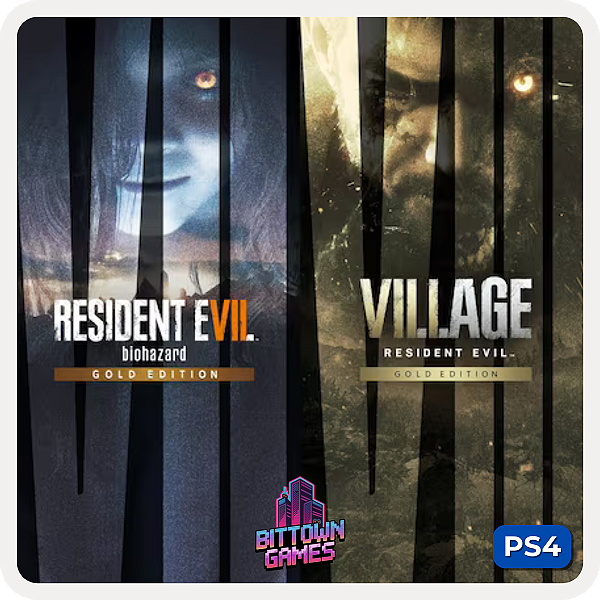 Resident Evil 7 Gold Edition + Village Gold Edition PS4 Mídia Digital