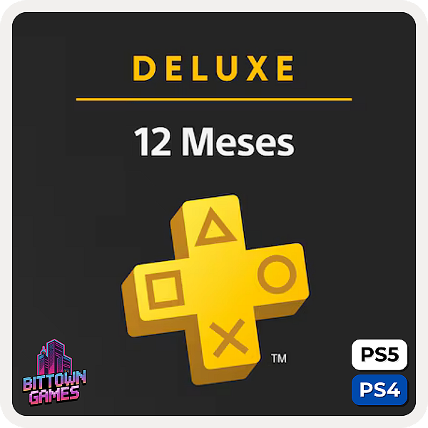 PSN Plus Deluxe 12 Meses Primária PS4 ou PS5 Mídia Digital