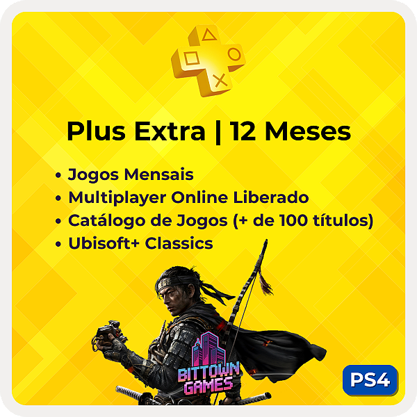 PSN Plus Extra 12 Meses PS4 Mídia Digital