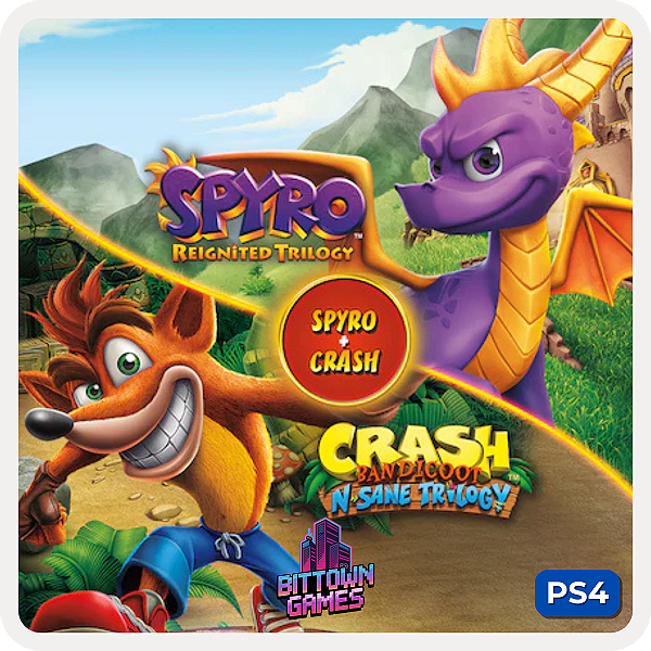 Crash Bandicoot + Spyro The Dragon Trilogias PS4 Mídia Digital