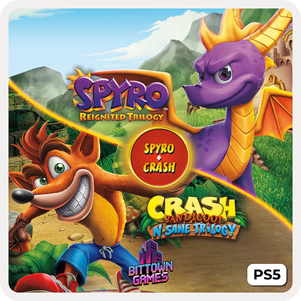 Crash Bandicoot + Spyro The Dragon Trilogias PS5 Mídia Digital