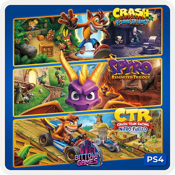 Pacote Triplo Crash + Spyro PS4 Mídia Digital