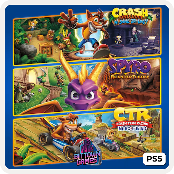 Pacote Triplo Crash + Spyro PS5 Mídia Digital
