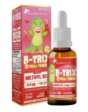 B-Trix Kids Suplemento Infantil Vitamina B12 Sabor Morango Flora Nativa]
