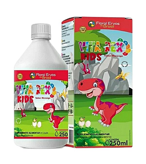 Vita Rex Kids Polivitamínico Sabor Morango 250 ml Floral Ervas
