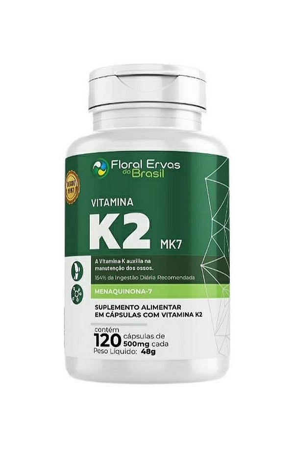 Vitamina K2 Mk7 Menaquinona-7 500mg 120 Cápsulas