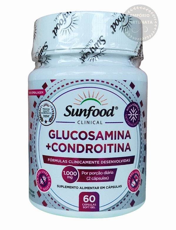 Glucosamina + Condroitina + Colágeno Tp2 + Vitaminas Sunfood 60 Cápsulas