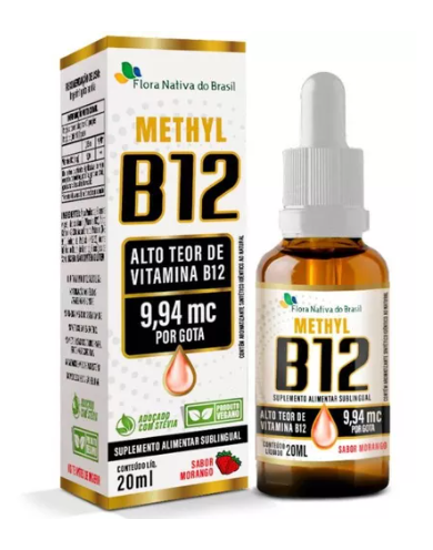 Methyl Vitamina B12 Metilcobalamina Em Gotas Alto Teor Flora Nativa