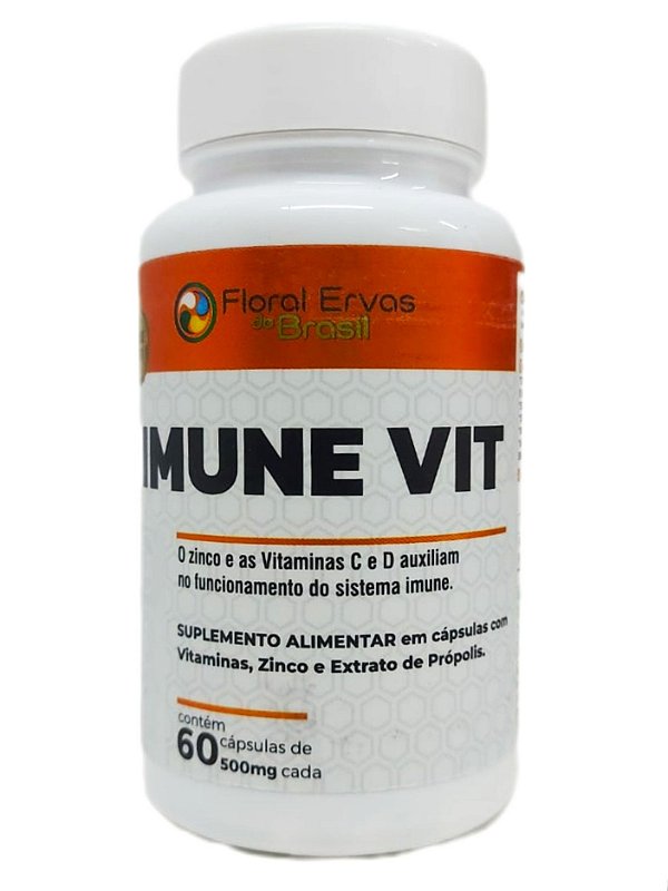 Imune Vit Zinco + Própolis + Vitaminas C e D 500 mg Floral Ervas