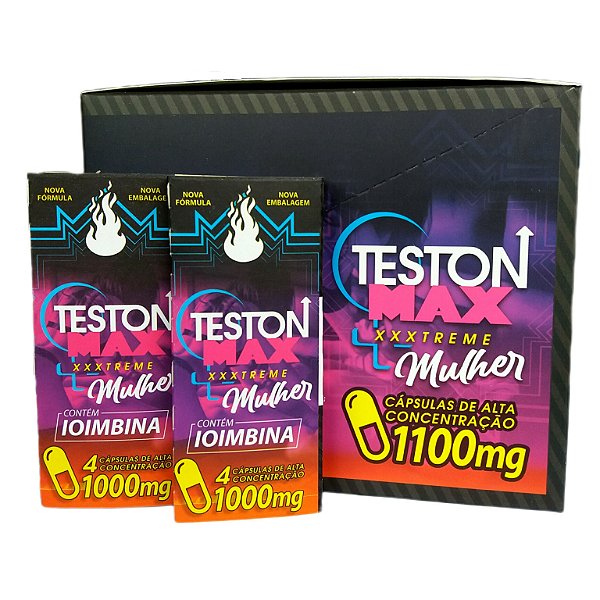 Kit Teston Max Mulher 100% Natural 2 Cartelas/8 cápsulas