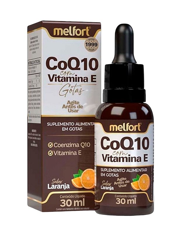Coenzima Q10 + Vitamina E 30 ml Gotas Melfort - Rápida Absorção