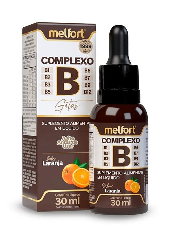 Complexo B Em Gotas 30 ml Sabor Laranja - Melfort