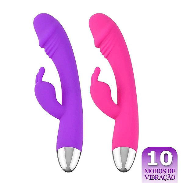 Vibrador Rabbit com Estimulador de Clitóris - 2 Cores