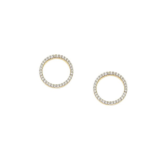 Brinco Circulo Cravejado Banhado a Ouro 18k - BRI040
