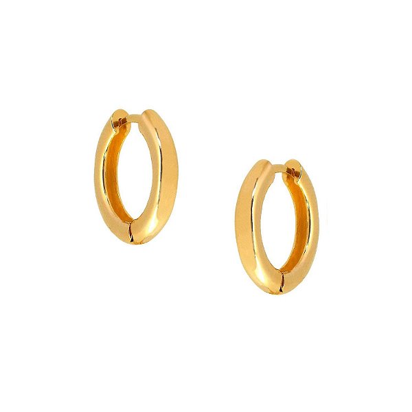 Brinco Argola Abaulada M Banhado a Ouro 18k - BRI037