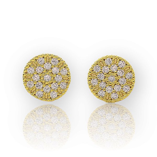 Brinco Chapado Cravejado Banhado a Ouro 18k - BRI024