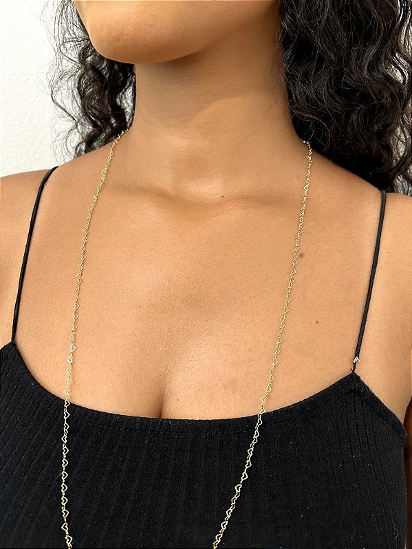 Colar de Coração Banhada a Ouro 18k - COR002