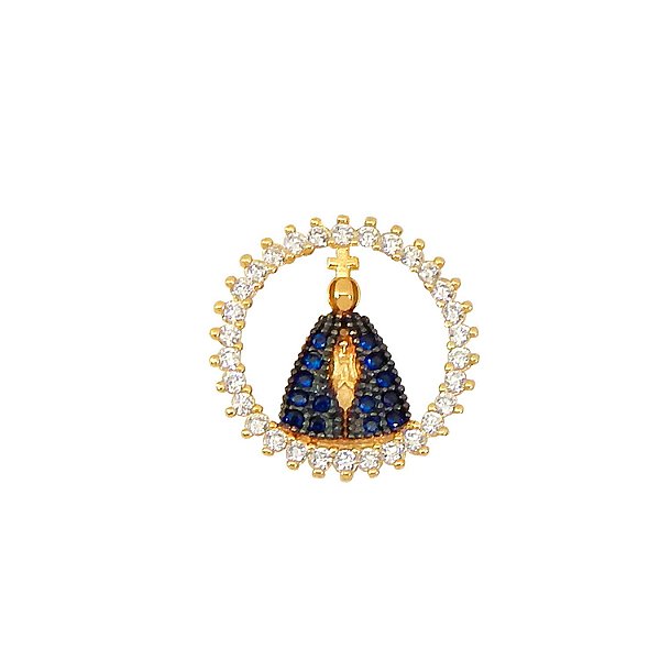 Pingente Nossa Senhora Cravejada Banhado a Ouro 18k - PIN009