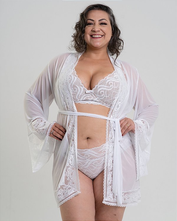 Robe Manga Longa Em Tule