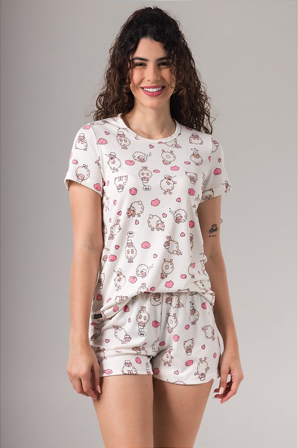 Pijama Manga Curta