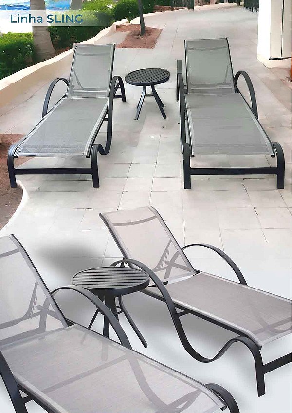 Conj.Espreguiçadeira Sling com mesa