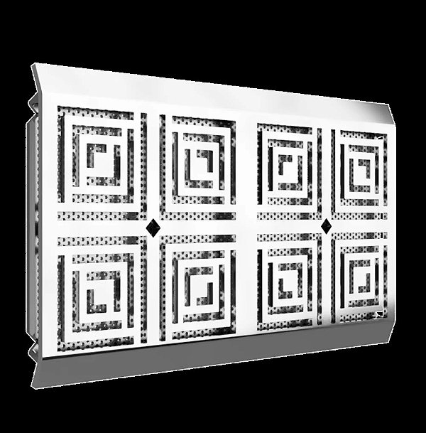 Grelha Modular Central de sobrepor 152 x 264mm-CristalInox