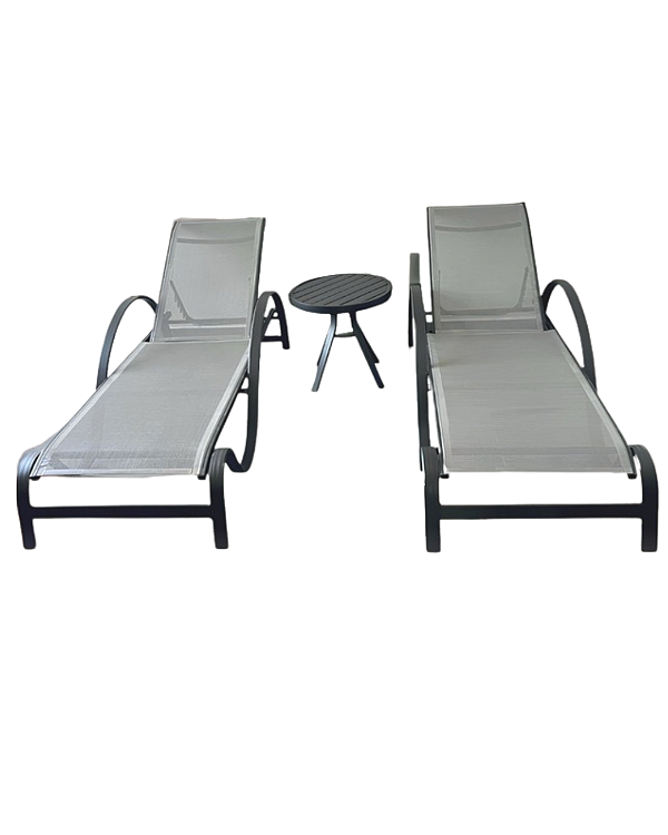 Kit 2 Espreguiçadeiras Alumínio +Tela Sling Vikmais