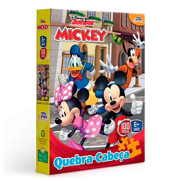 Quebra-Cabeça Mickey Junior 100 Peças - Novo papel
