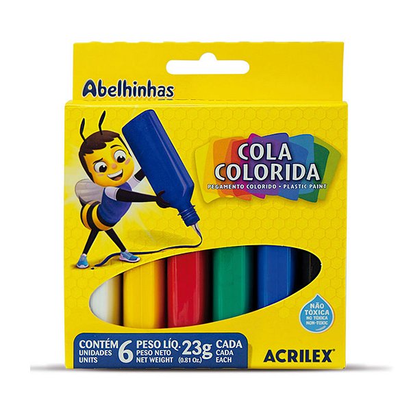 Cola Colorida Acrilex c/4 Cores