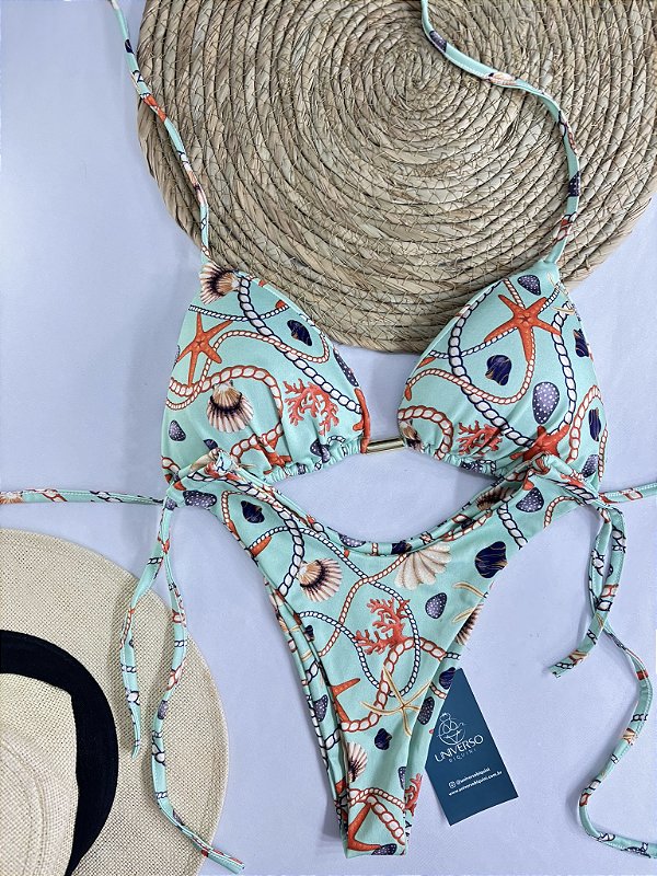 Biquíni Cortininha Estampado - Conchas
