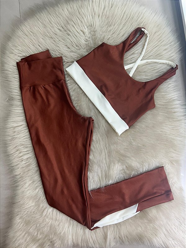 Conjunto Legging Val+ Top Cor Cobre+Off