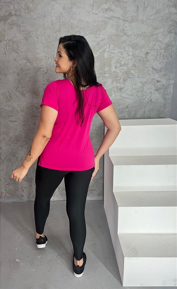 Blusa de Manga Mulet Cor Rosa Pink