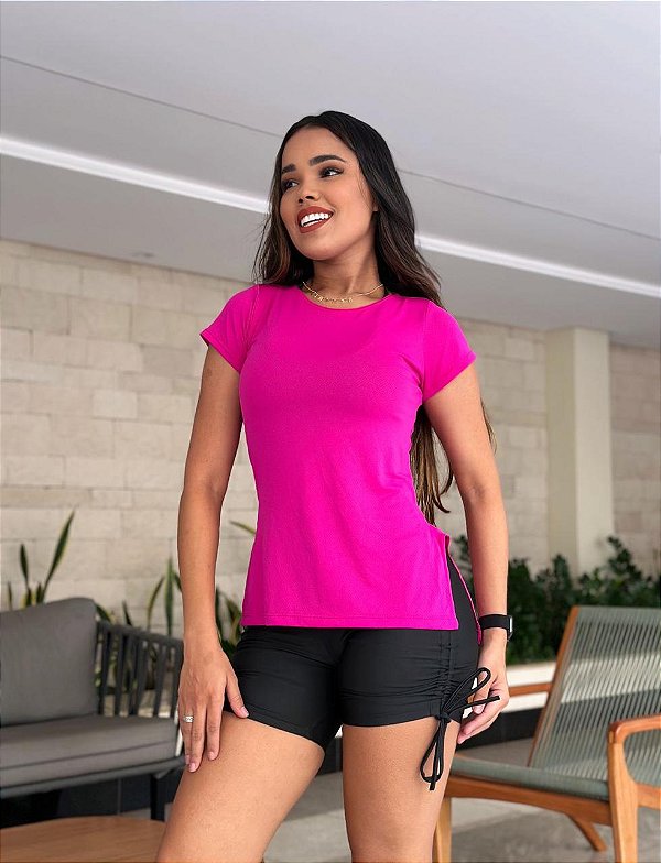 Blusa de Manga Mulet Cor Fuschia(Roseland)