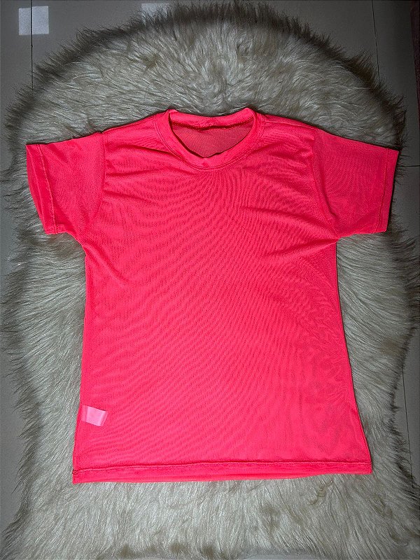 Blusa T-shirt Tule Cor Coral Neon