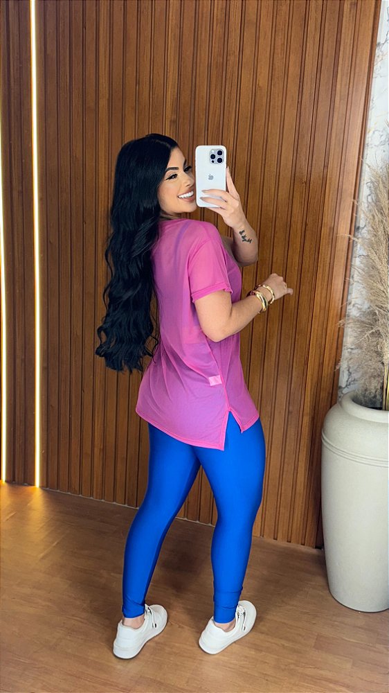 Blusa Mulet Tule Cor Fuschia