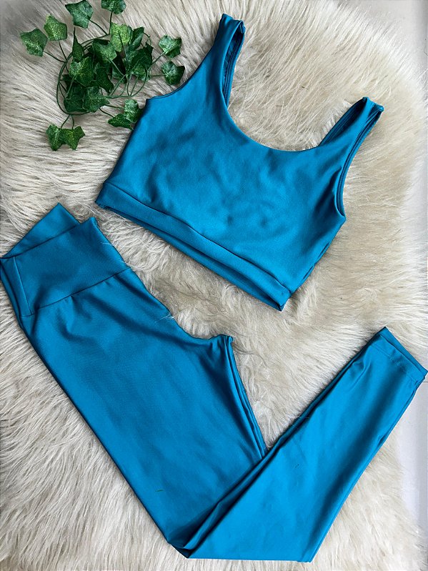 Conjunto Legging Básica+ Top Manu Cor Verde Petróleo