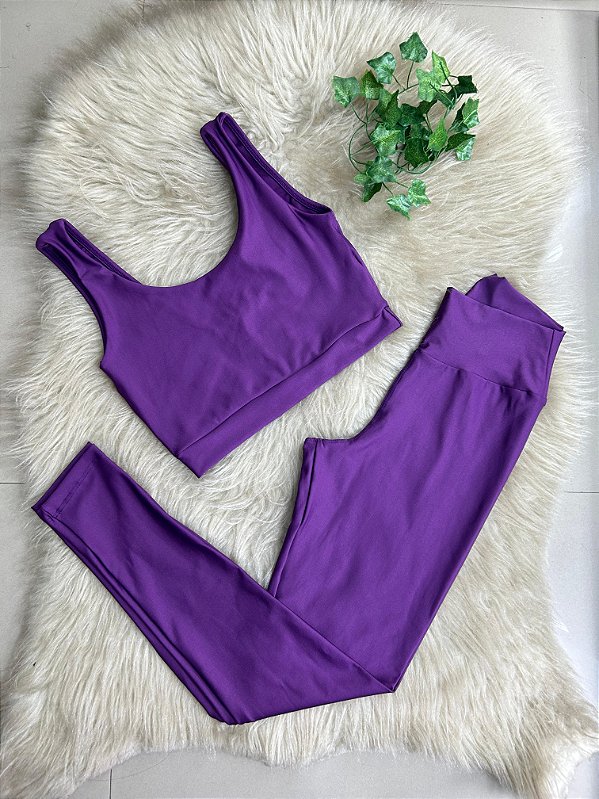 Conjunto Legging Básica+ Top Manu Cor Roxo Uva