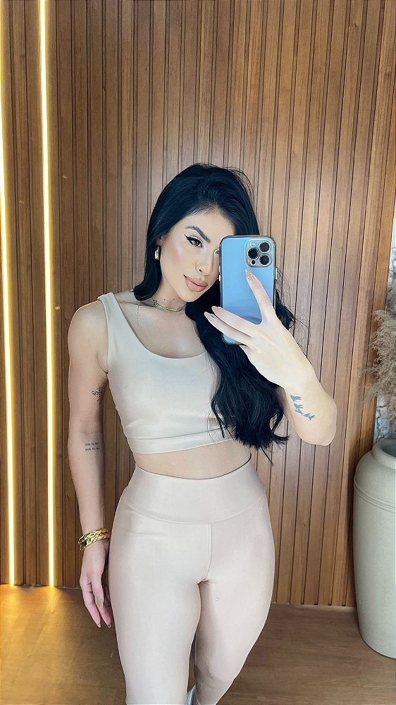 Conjunto Legging Básica+ Top Manu Cor Canela(Nude)