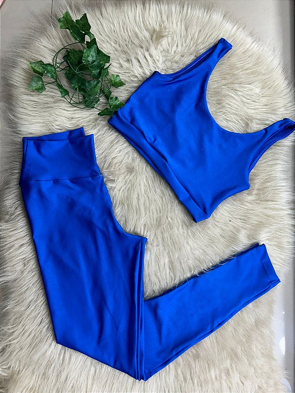 Conjunto Legging Básica+ Top Manu Cor Azul Royal