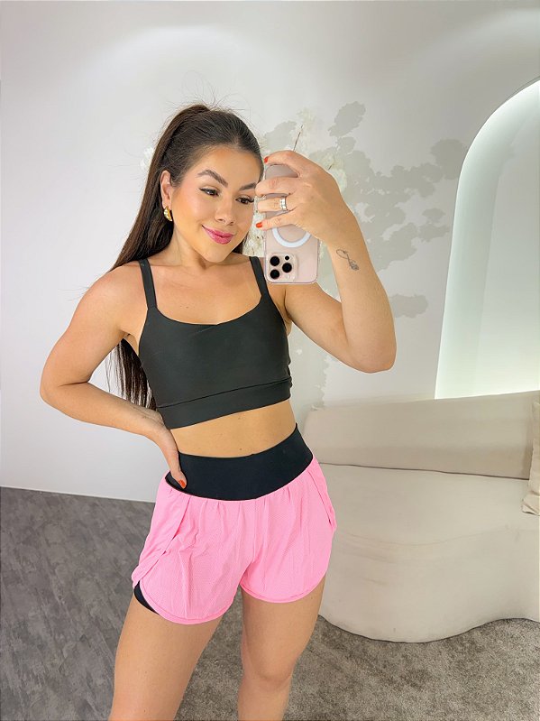 Short Duplo Microflex Cor Rosa BB