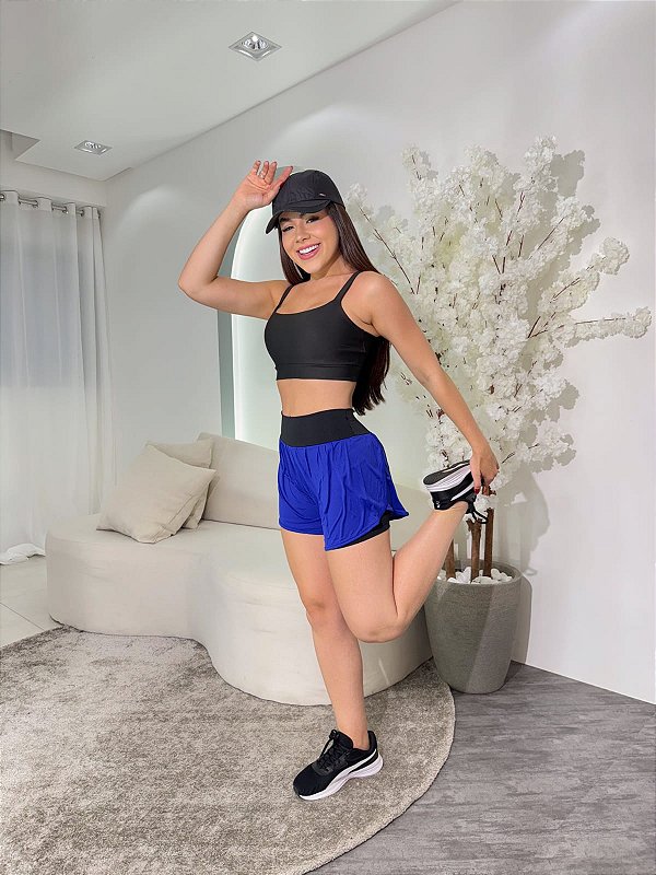 Short Duplo Microflex Cor Azul Royal