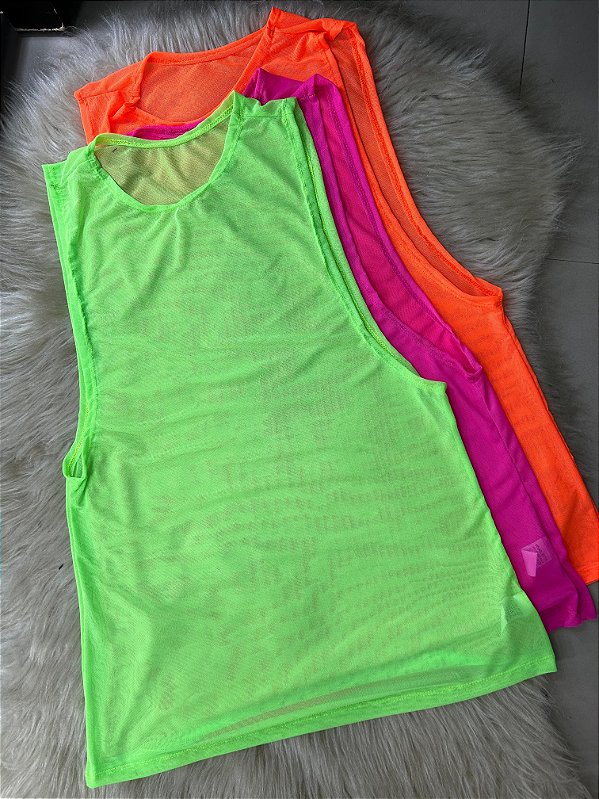 Blusa Regatão Tule Cor Neon Fluorescente