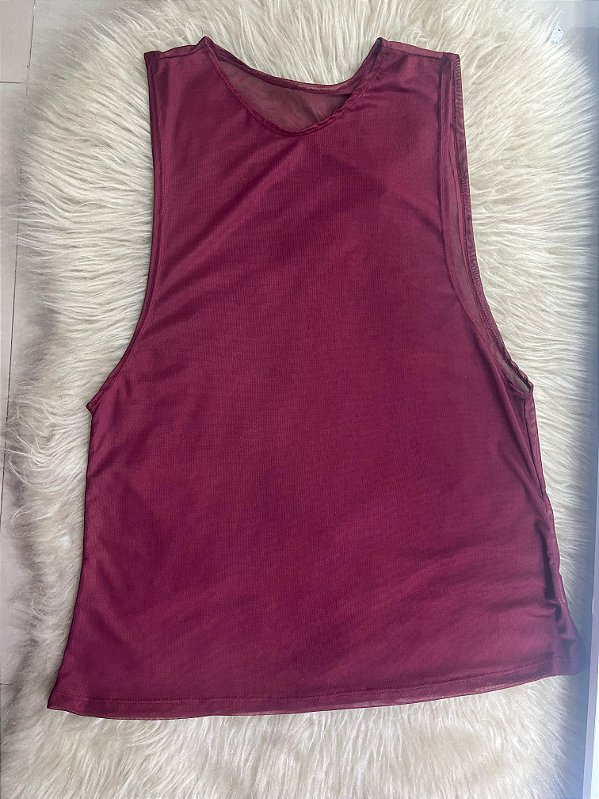 Blusa Regatão Tule Cor Marsala