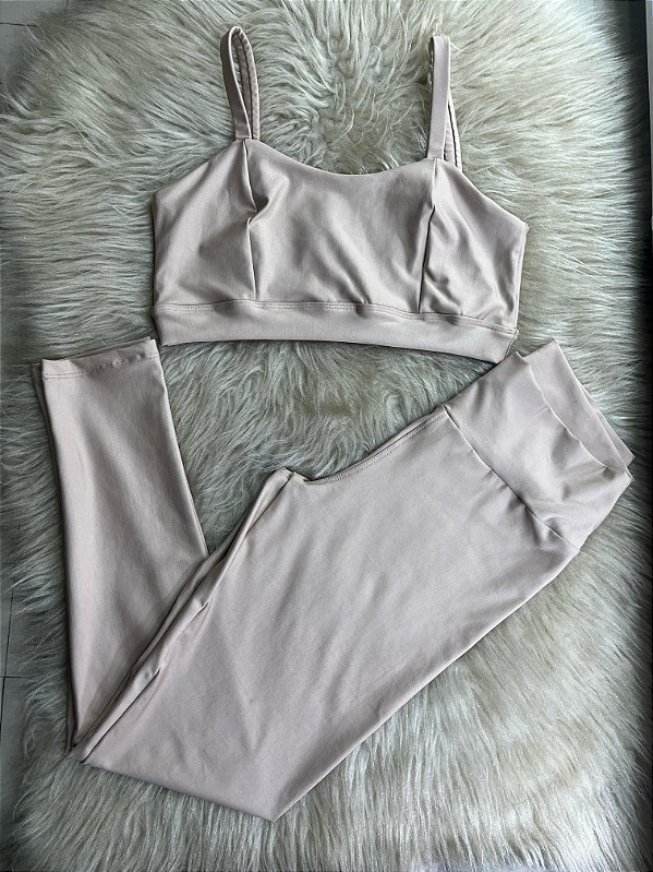 Conjunto Legging Básica+ Top Camilla Cor Canela(Nude)