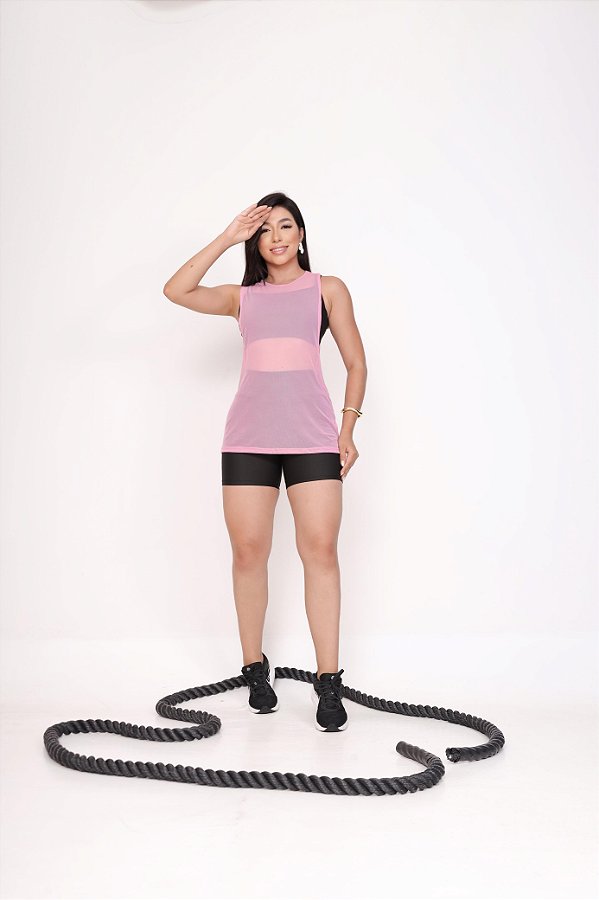 Blusa Regatão Tule Cor Rosa BB