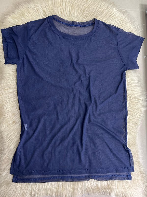 Blusa Mulet Tule Cor Azul Marinho