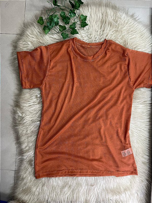 Blusa T-shirt Tule Cor Cobre