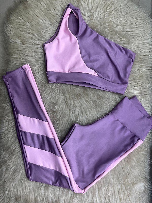 Conjunto Legging Isabela+Top Cor Orquidea+Rosa BB