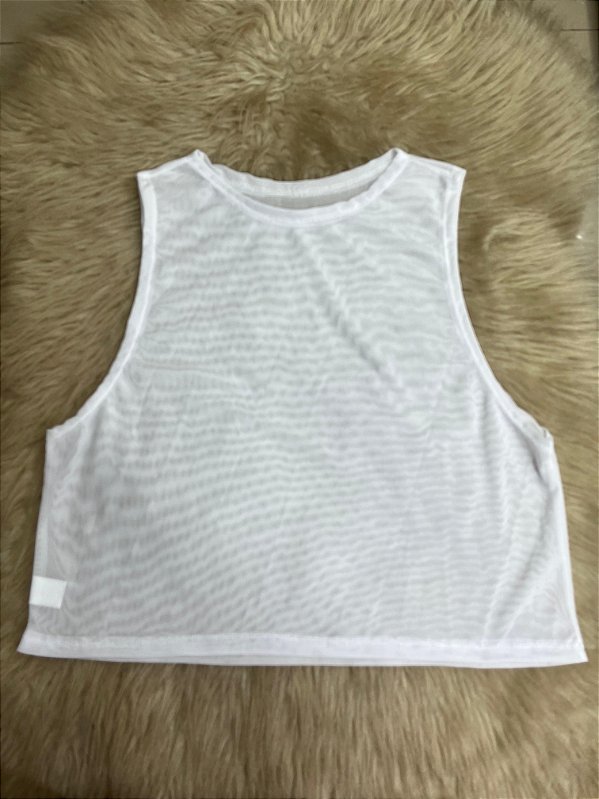 Regata Croped Tule Cor Branco